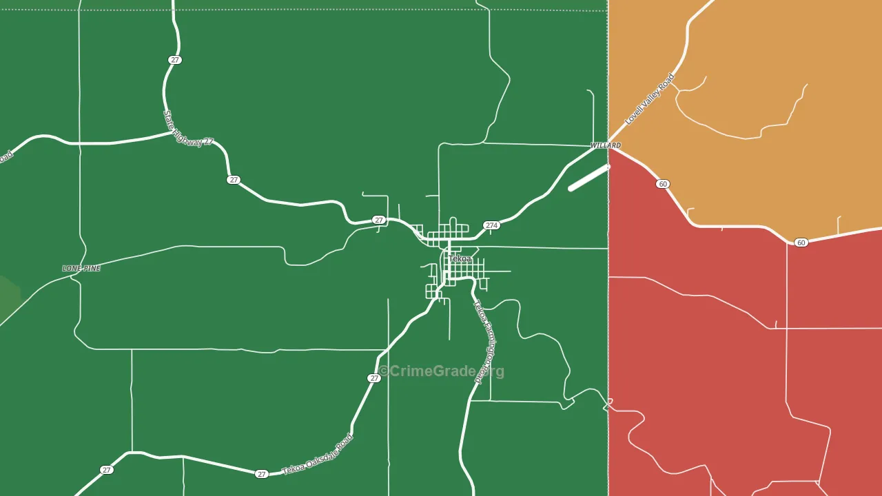 99033, WA Map of Vehicle Theft Rates