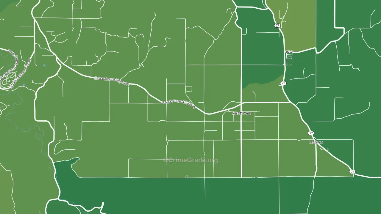 99036, WA Map of Vehicle Theft Rates