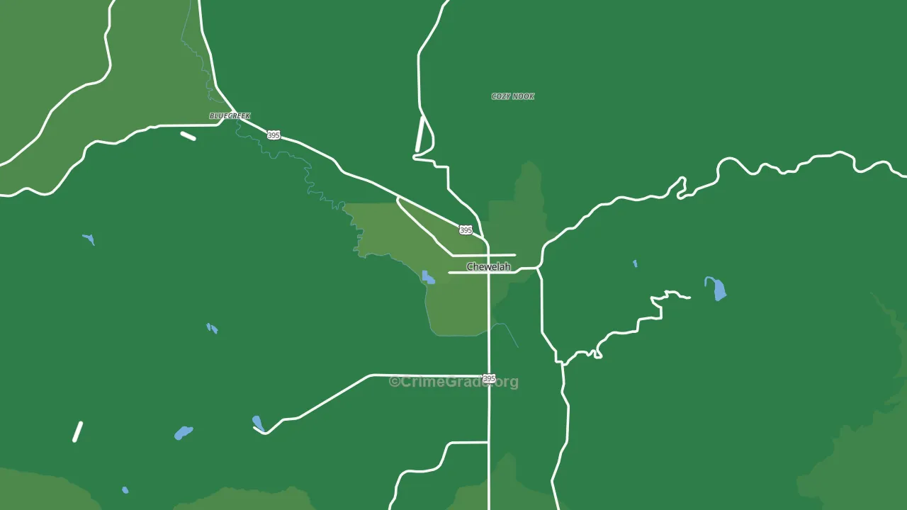 99109, WA Map of Vehicle Theft Rates