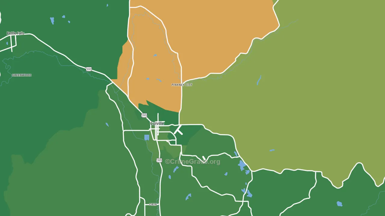 99114, WA Map of Vehicle Theft Rates