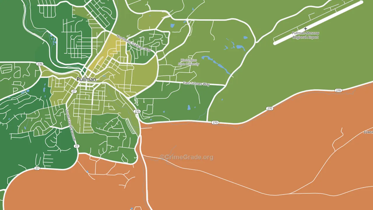 99164, WA Map of Vehicle Theft Rates