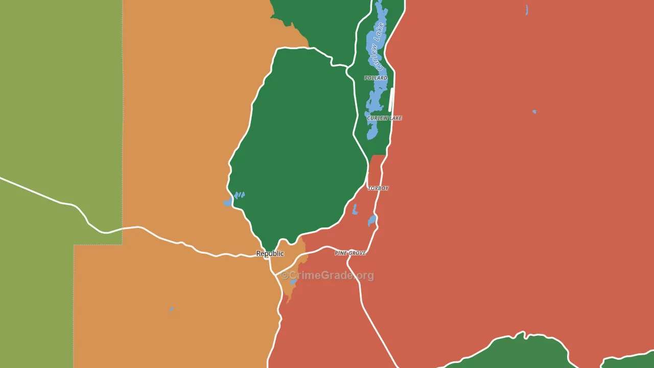 99166, WA Map of Vehicle Theft Rates