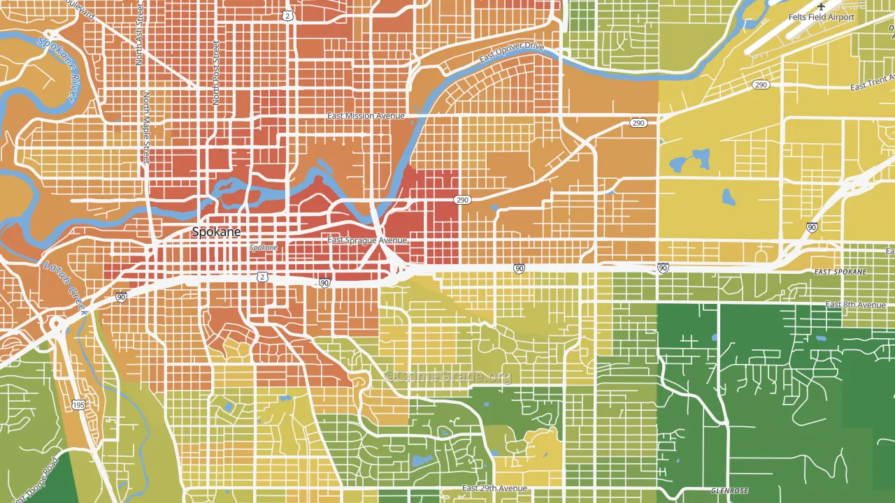 99202, WA Map of Vehicle Theft Rates