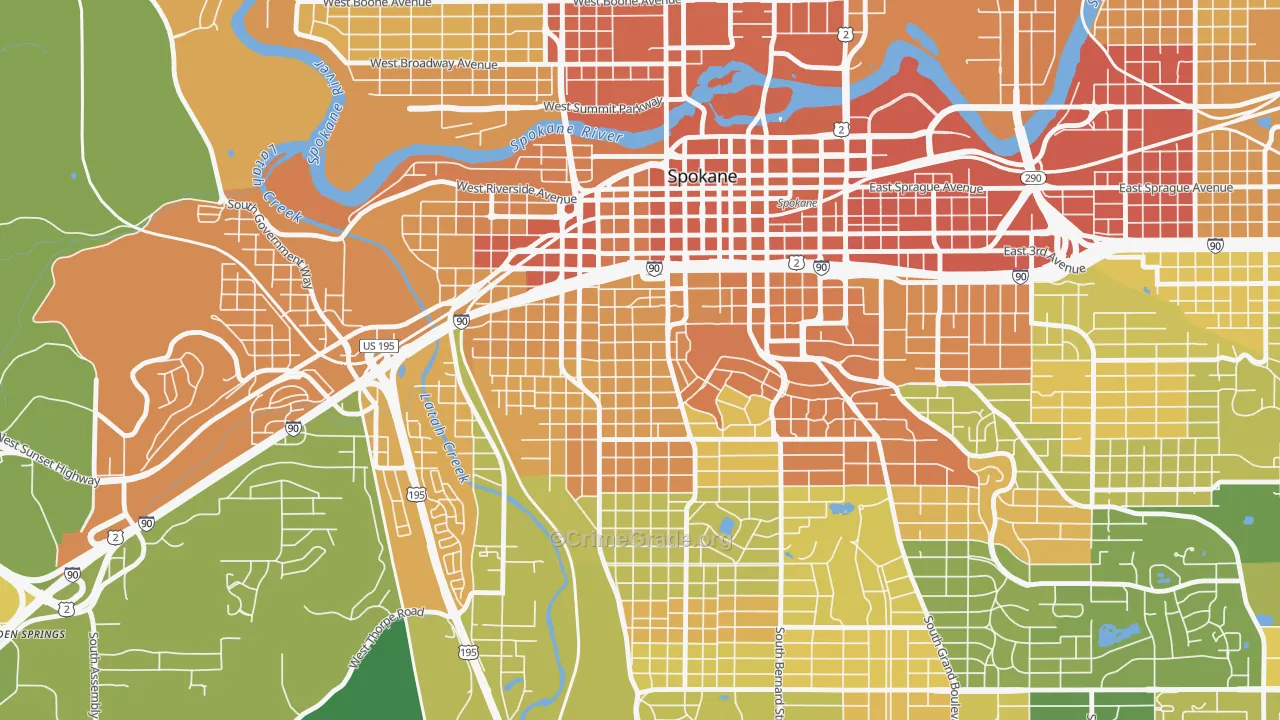 99204, WA Map of Vehicle Theft Rates