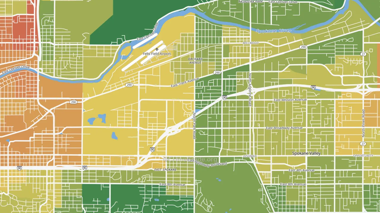 99212, WA Map of Vehicle Theft Rates