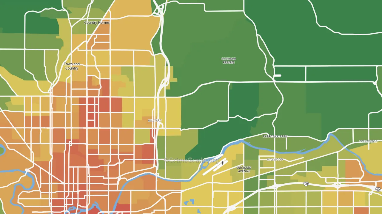 99217, WA Map of Vehicle Theft Rates