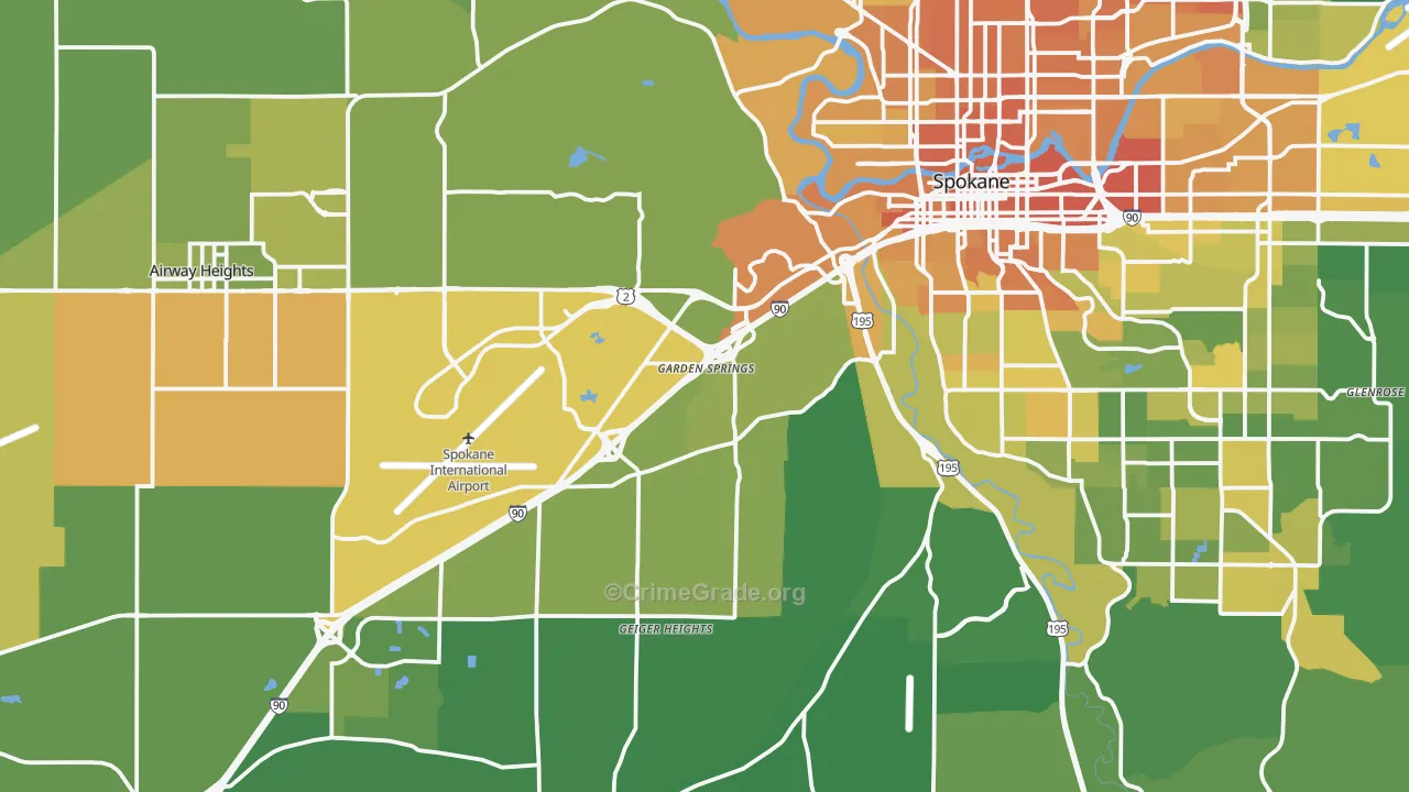 99224, WA Map of Vehicle Theft Rates