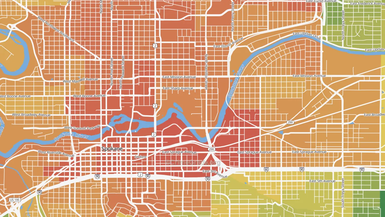 99258, WA Map of Vehicle Theft Rates