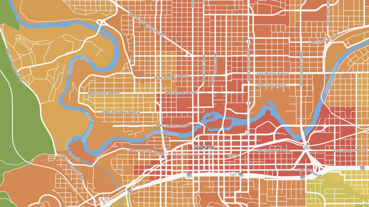 99260, WA Map of Vehicle Theft Rates