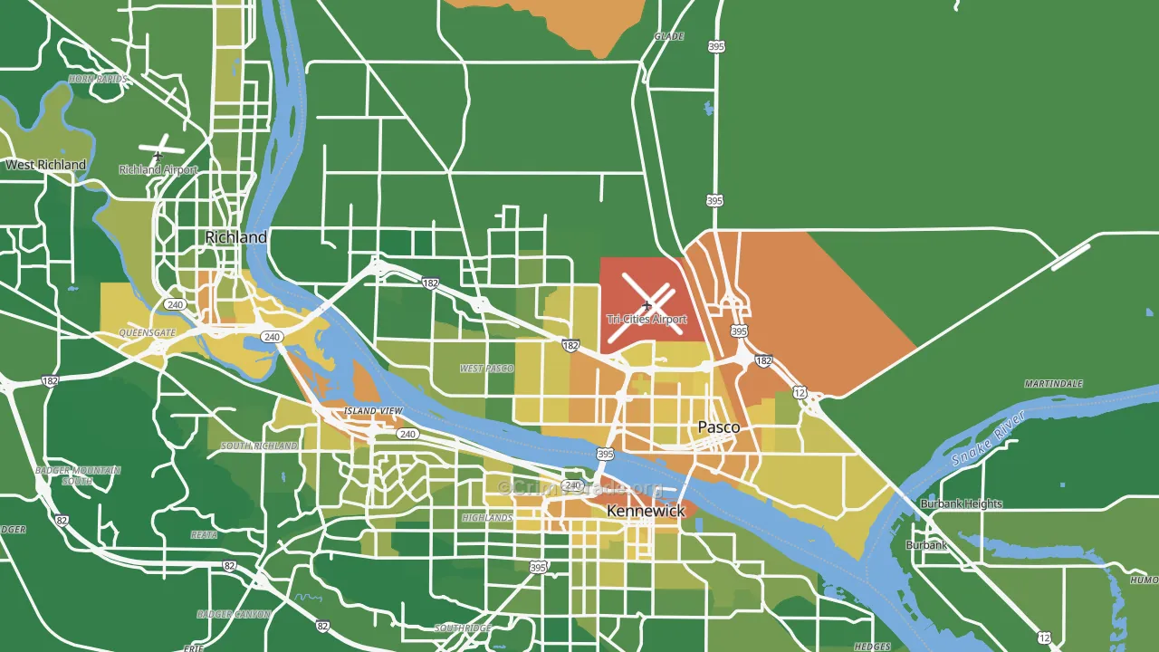 99301, WA Map of Vehicle Theft Rates