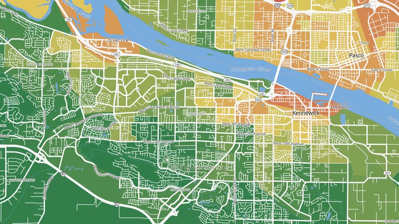 99336, WA Map of Vehicle Theft Rates