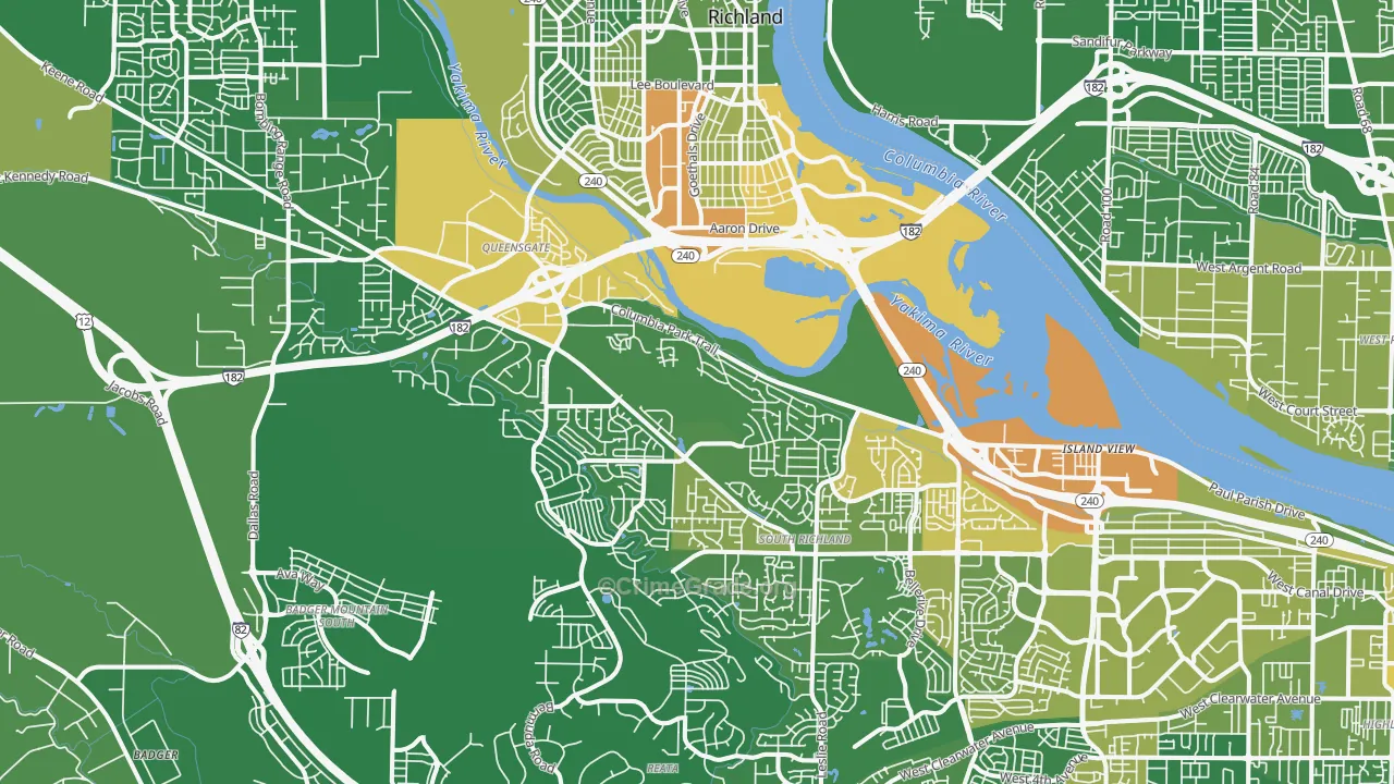 99352, WA Map of Vehicle Theft Rates