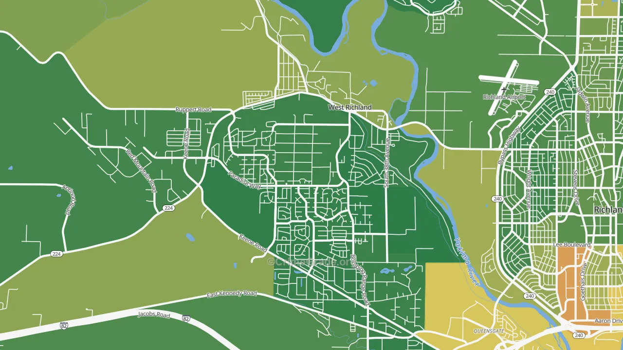 99353, WA Map of Vehicle Theft Rates