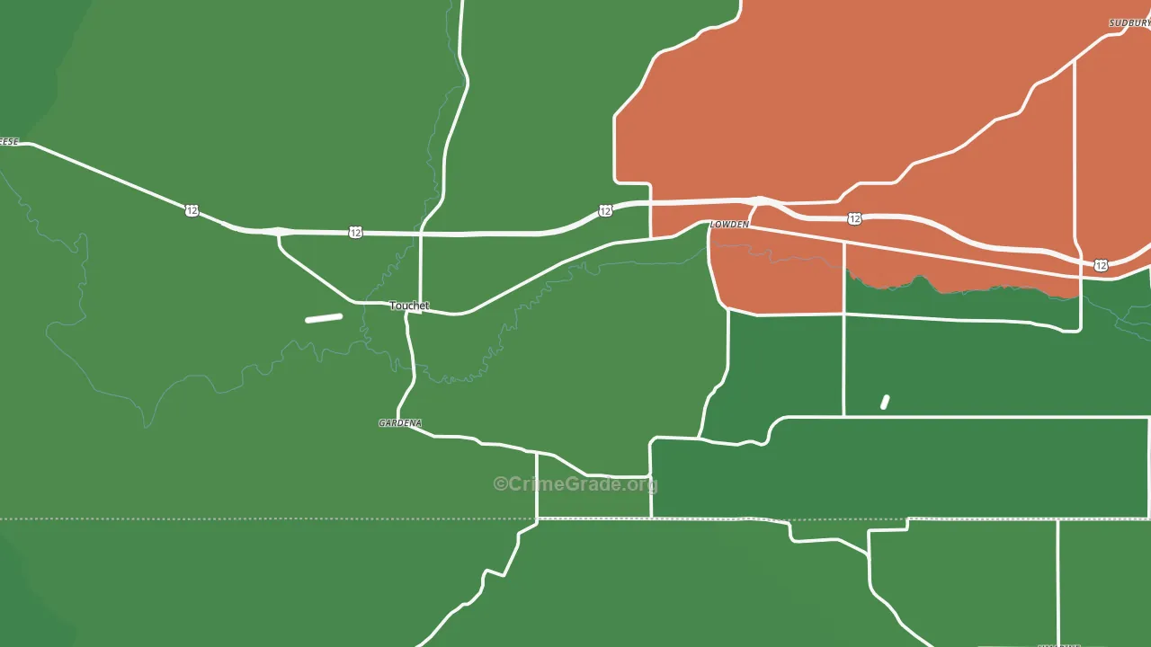 99360, WA Map of Vehicle Theft Rates