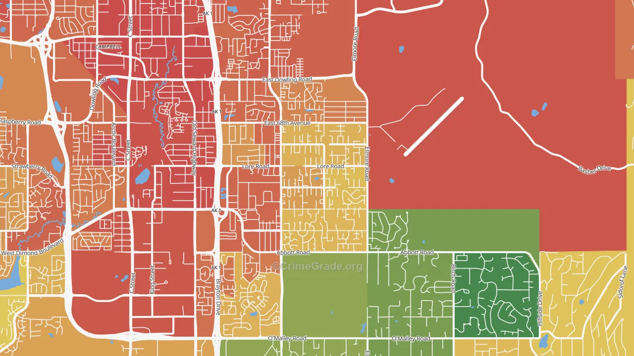 99507, AK Map of Vehicle Theft Rates