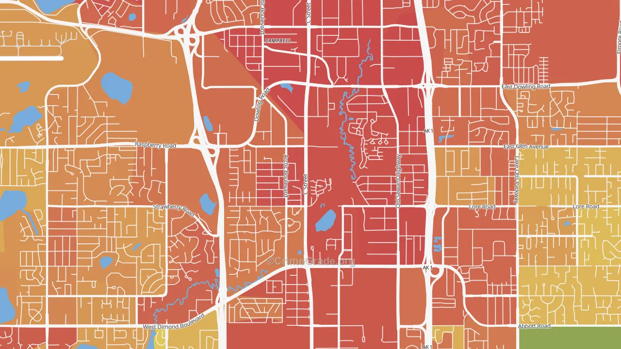 99518, AK Map of Vehicle Theft Rates