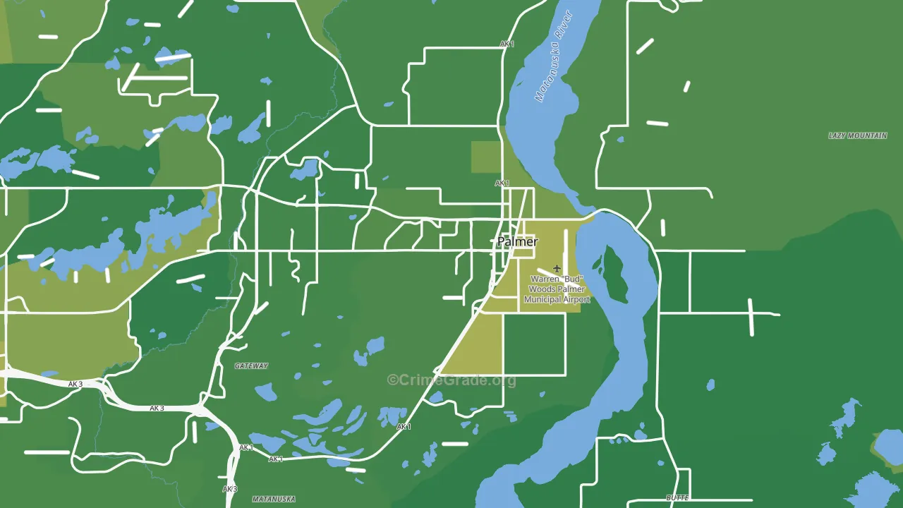 99645, AK Map of Vehicle Theft Rates