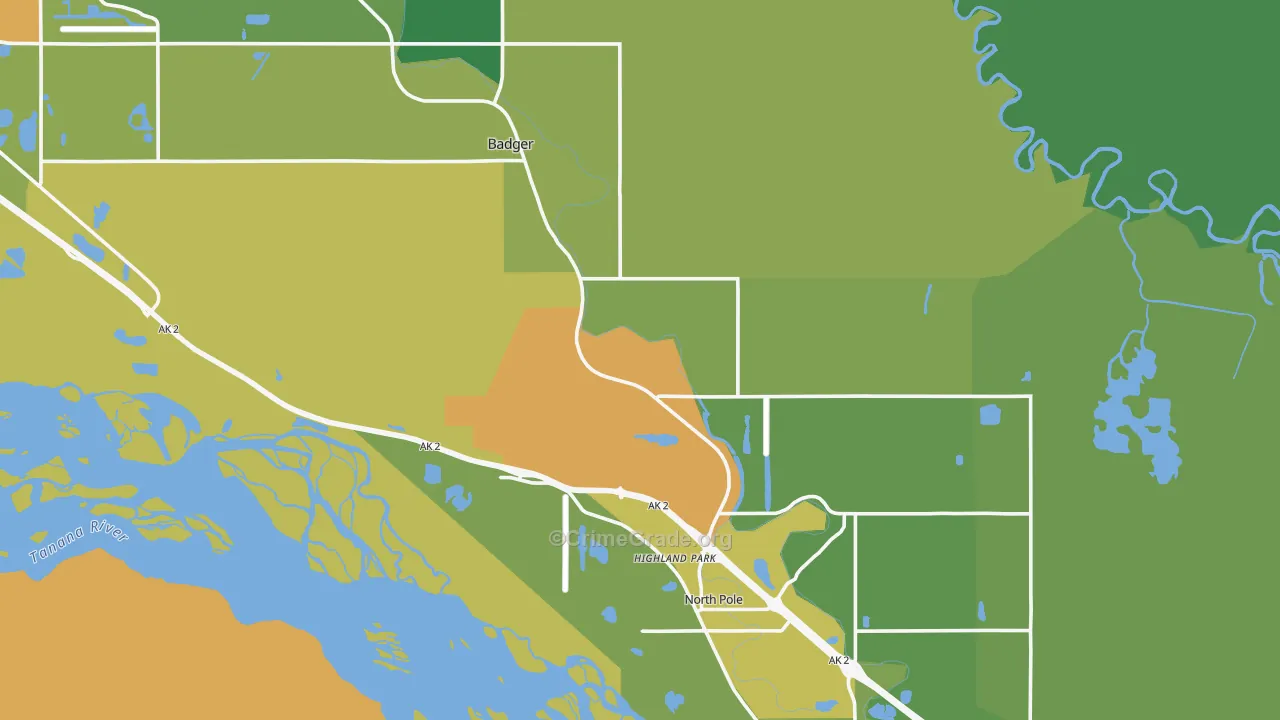 99705, AK Map of Vehicle Theft Rates