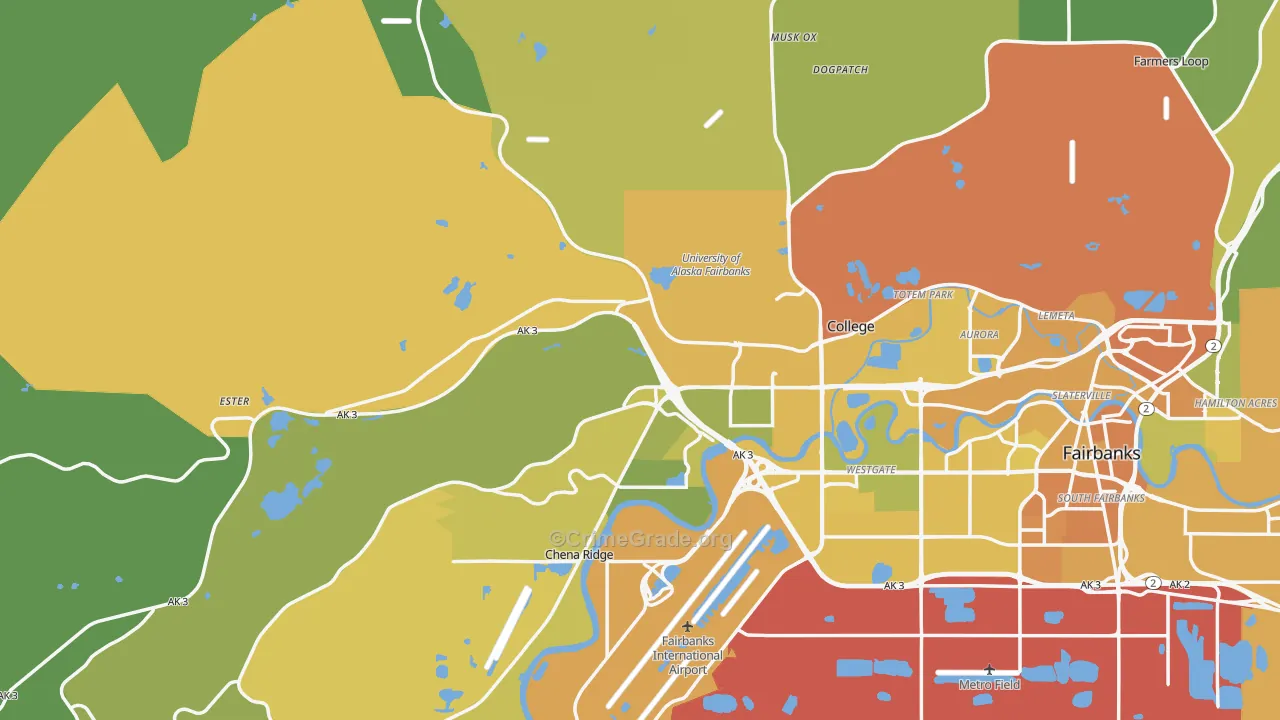 99709, AK Map of Vehicle Theft Rates