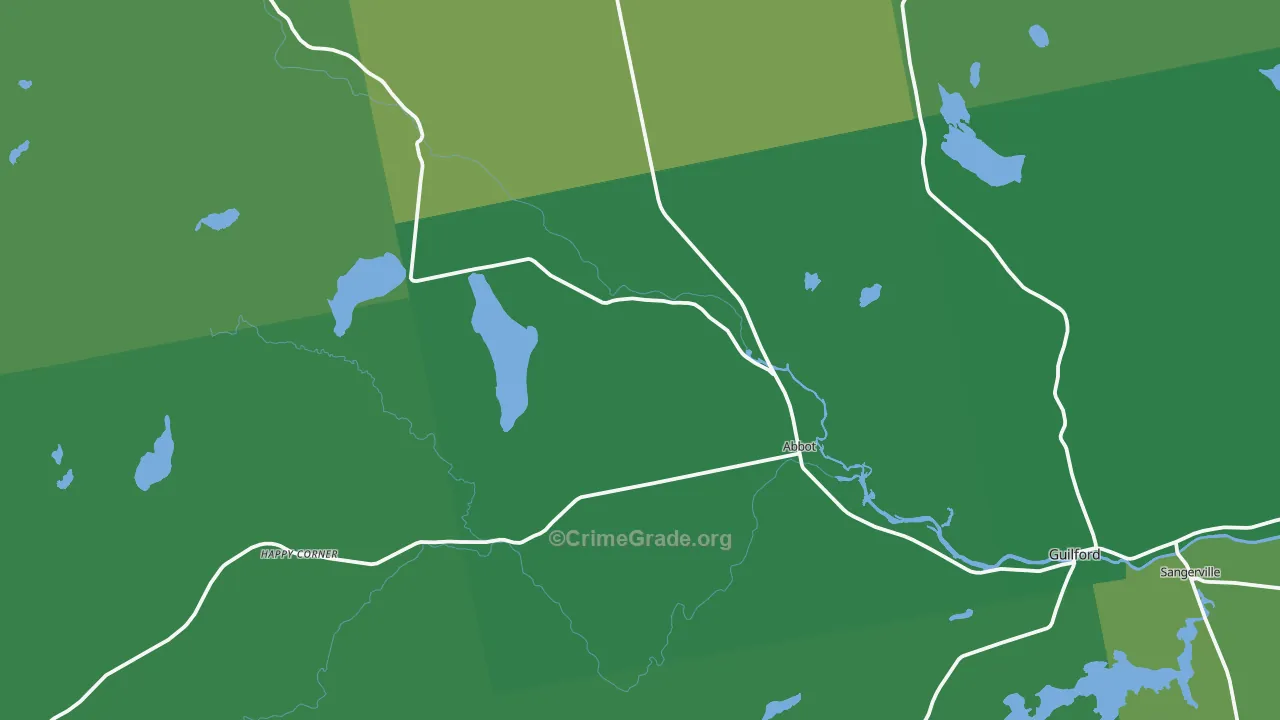 Abbot, ME Map of Vehicle Theft Rates