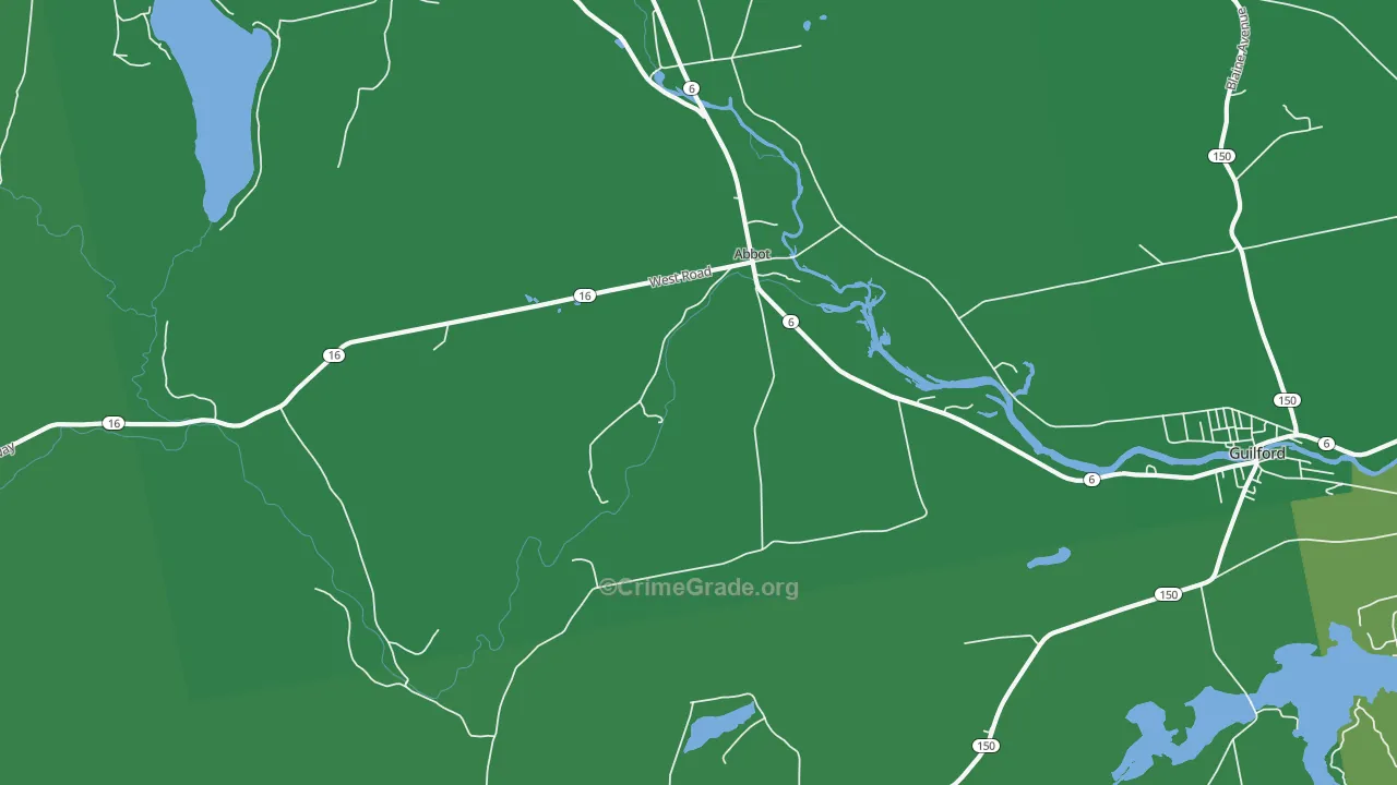 Abbot Village, ME Map of Vehicle Theft Rates