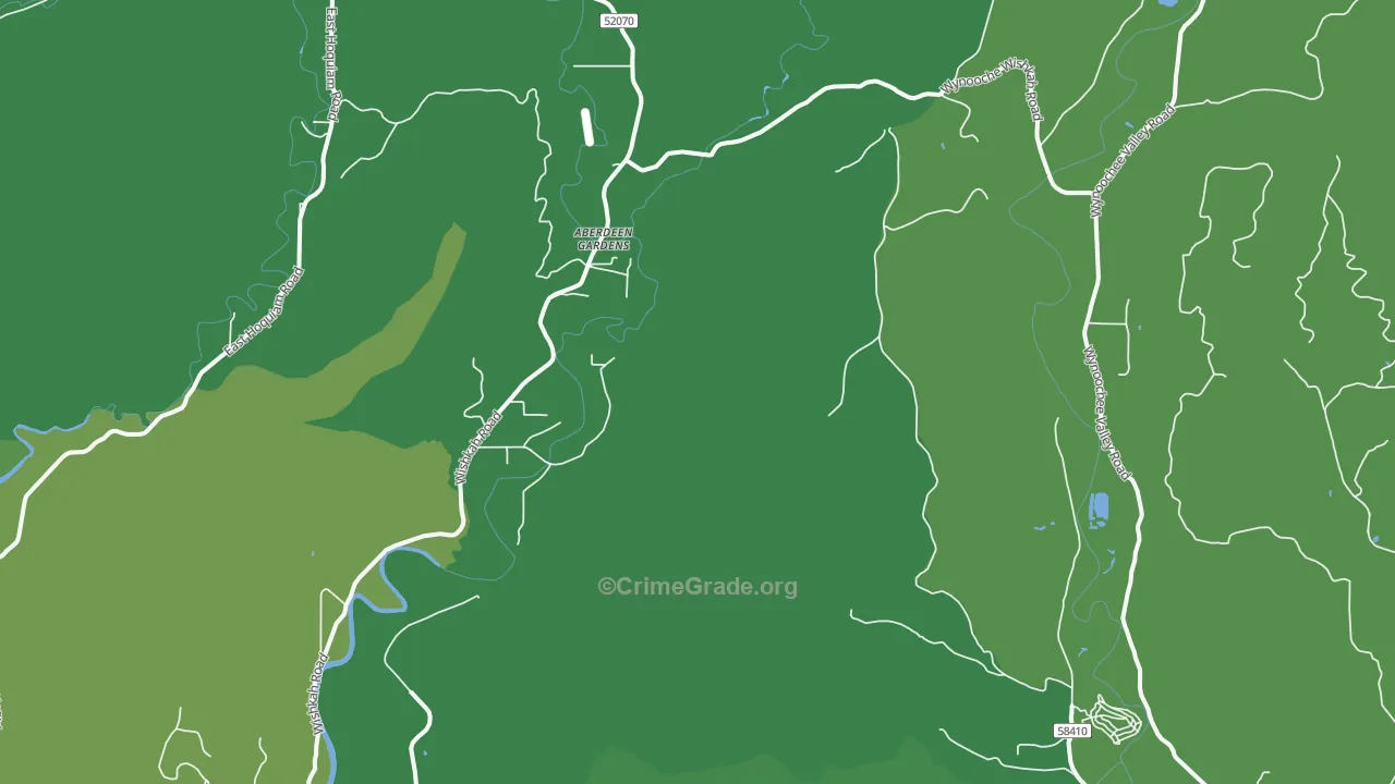 Aberdeen Gardens, WA Map of Vehicle Theft Rates