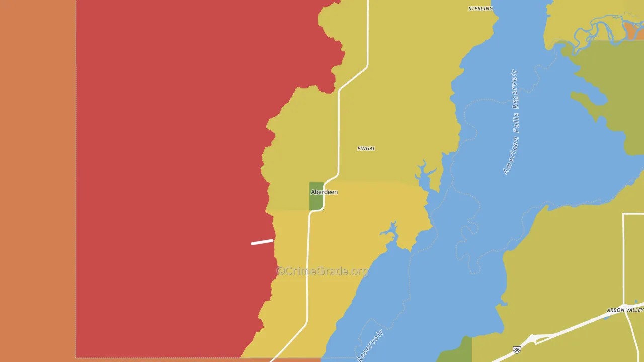 Aberdeen, ID Map of Vehicle Theft Rates