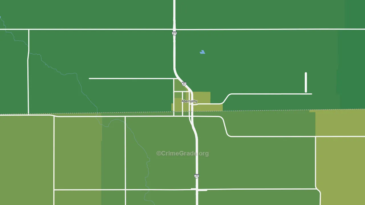 Abernathy, TX Map of Vehicle Theft Rates