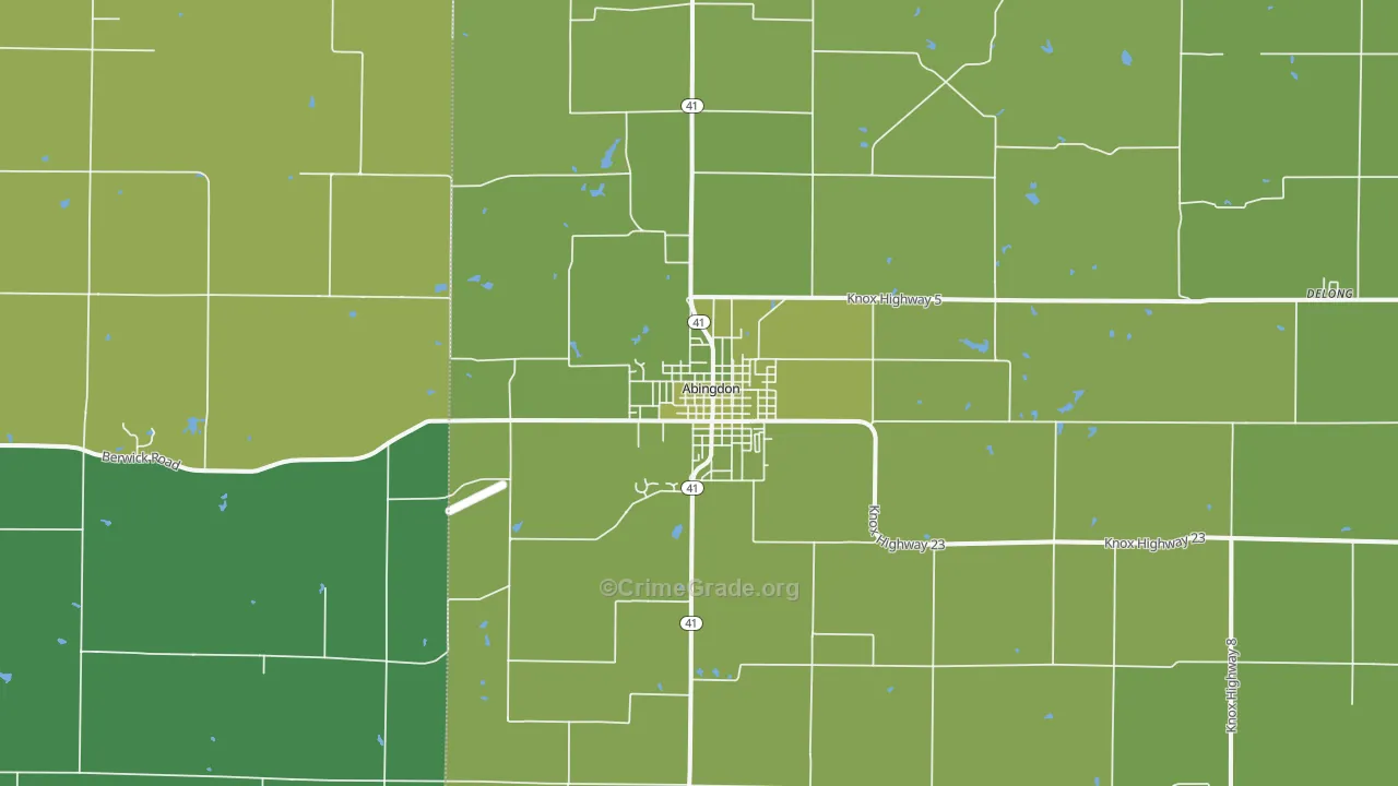 Abingdon, IL Map of Vehicle Theft Rates