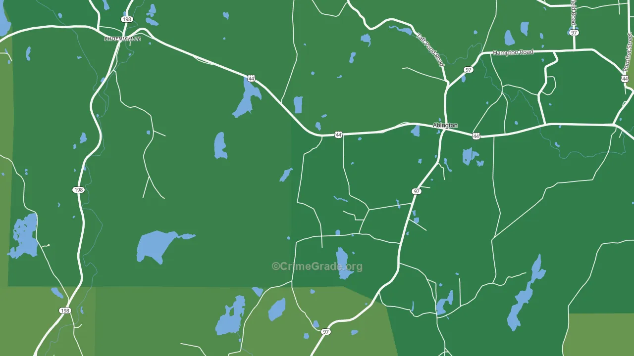 Abington, CT Map of Vehicle Theft Rates