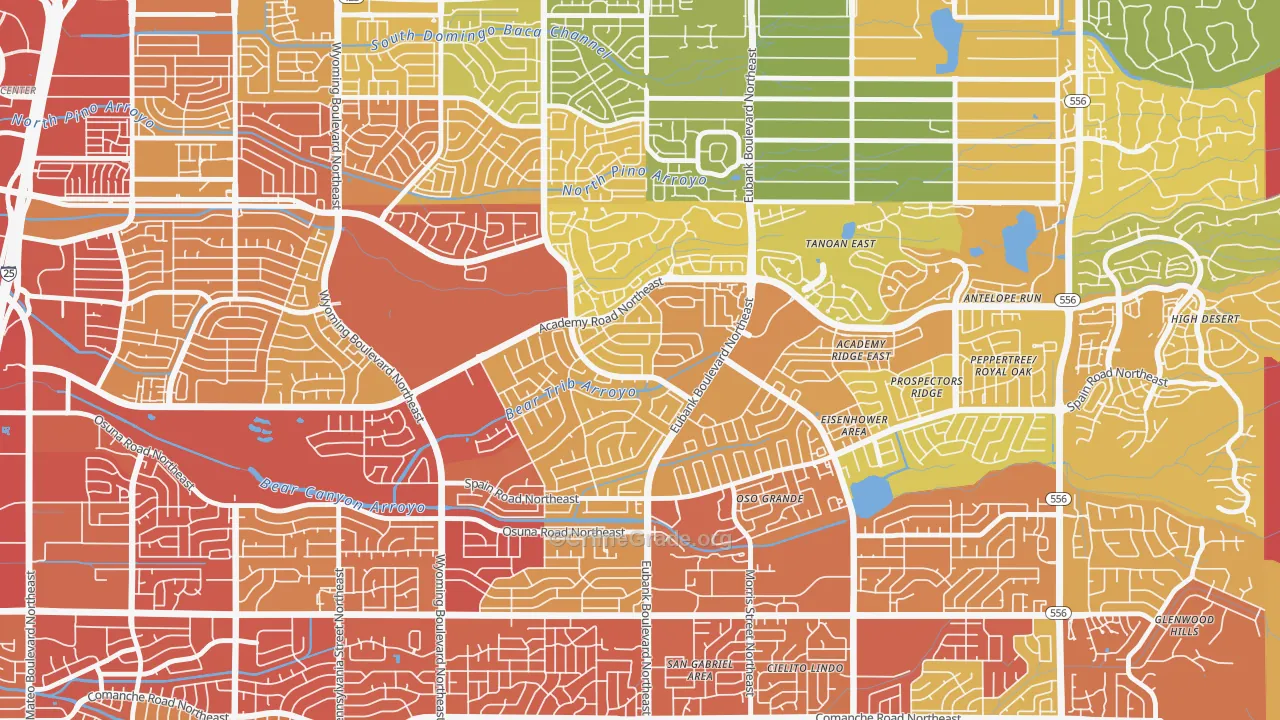 Academy Hills Park, Albuquerque, NM Map of Vehicle Theft Rates