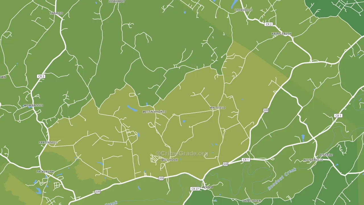 Accord, NY Map of Vehicle Theft Rates