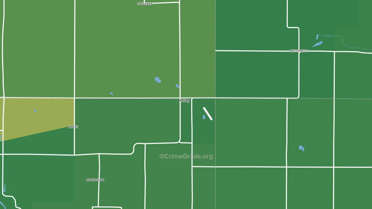 Ackley, IA Map of Vehicle Theft Rates