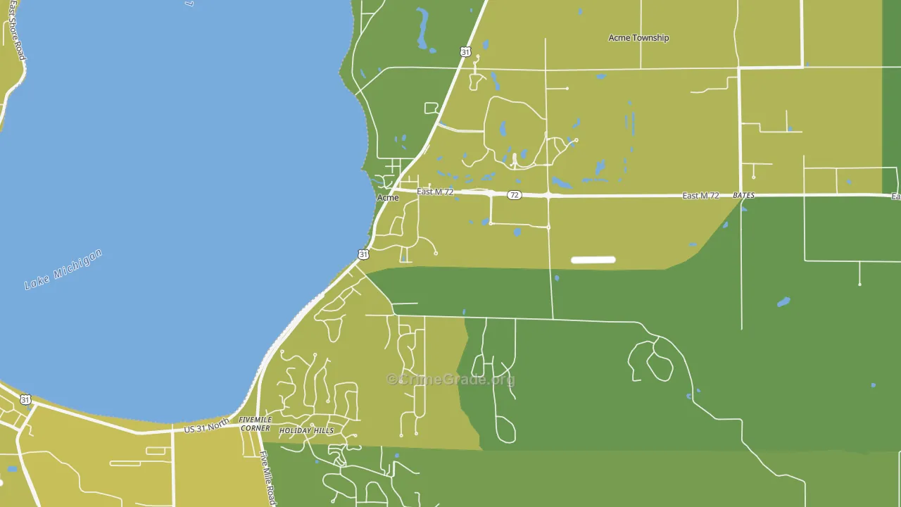 Acme, MI Map of Vehicle Theft Rates