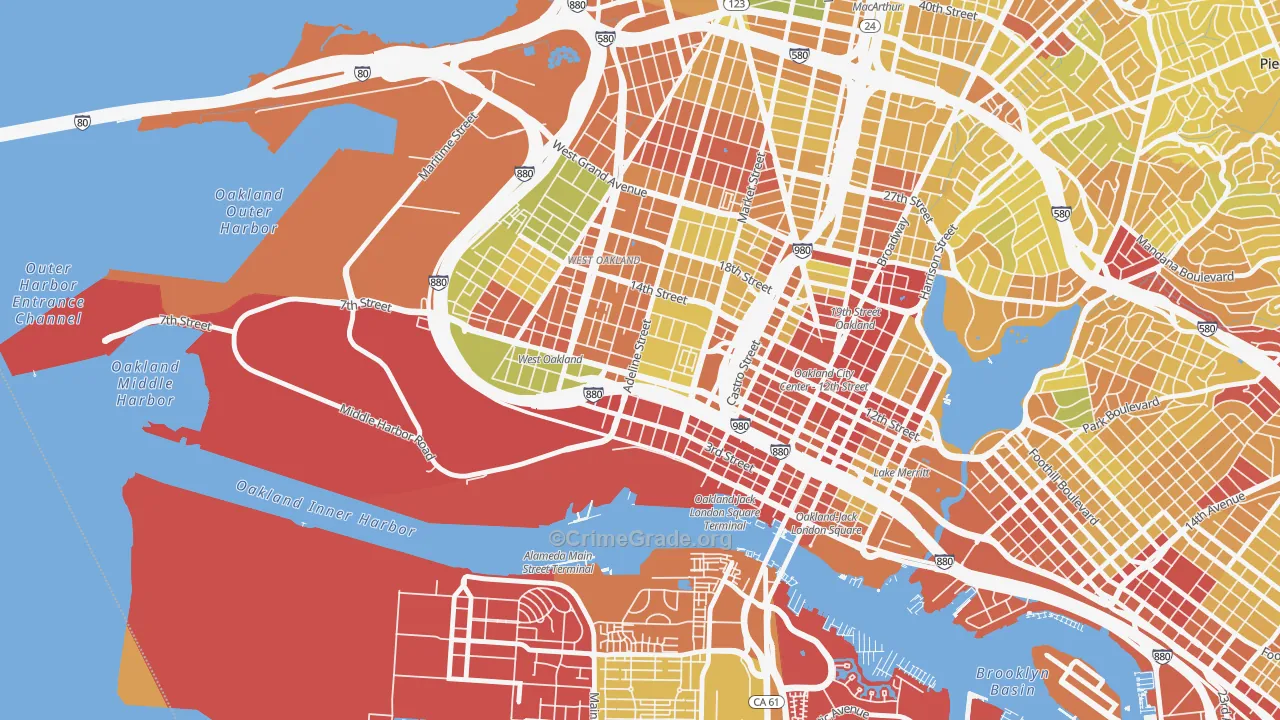 Acorn, Oakland, CA Map of Vehicle Theft Rates
