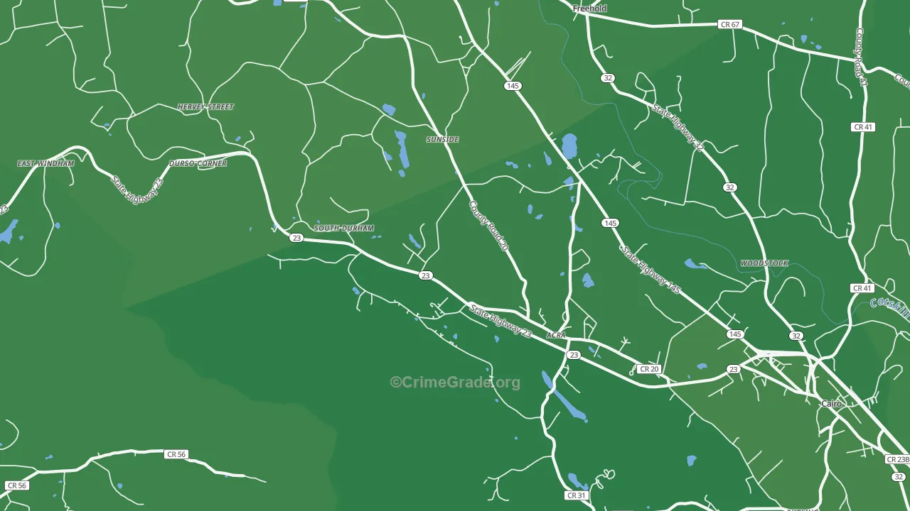 Acra, NY Map of Vehicle Theft Rates