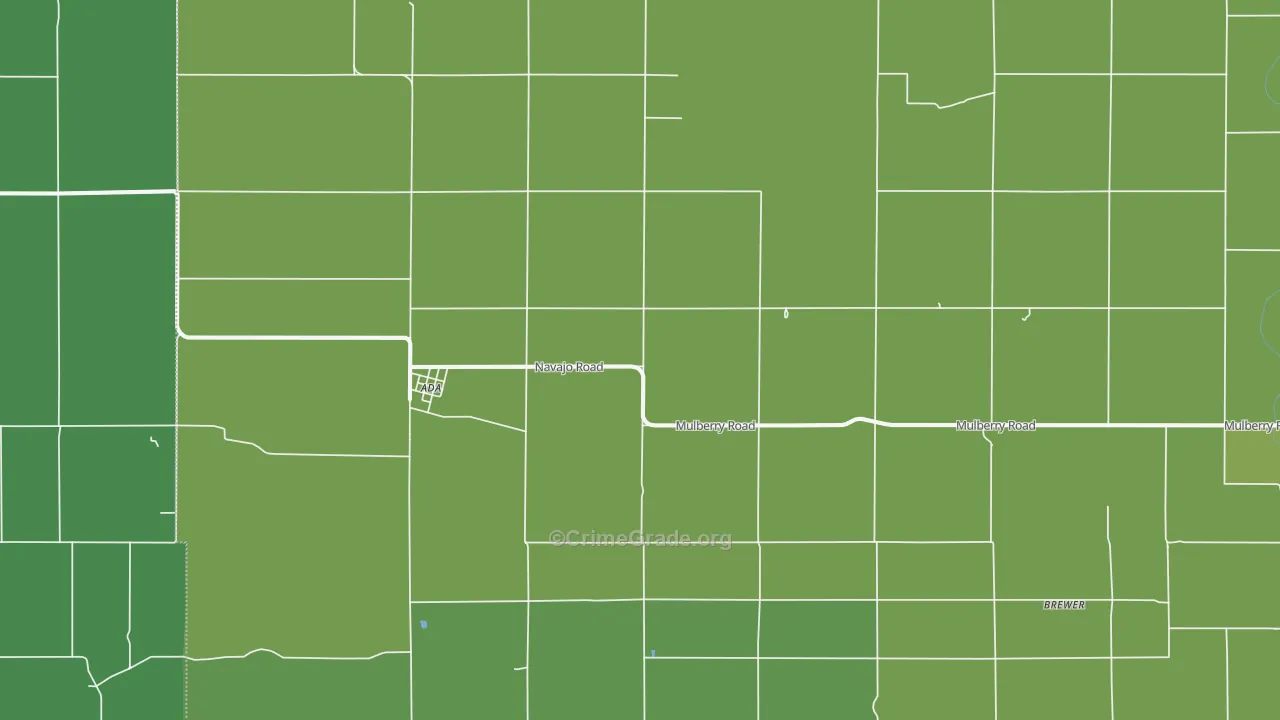 Ada, KS Map of Vehicle Theft Rates
