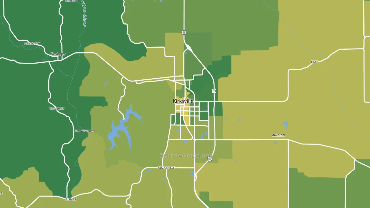 Adair County, MO Map of Vehicle Theft Rates