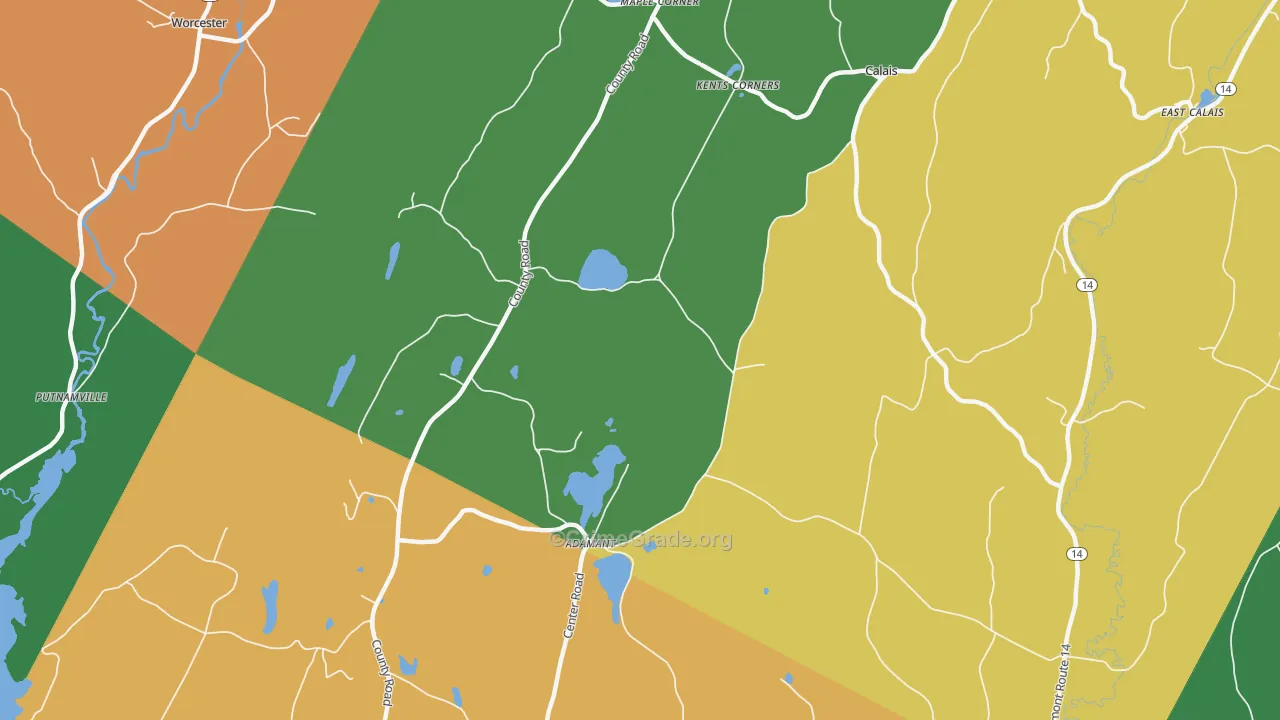 Adamant, VT Map of Vehicle Theft Rates