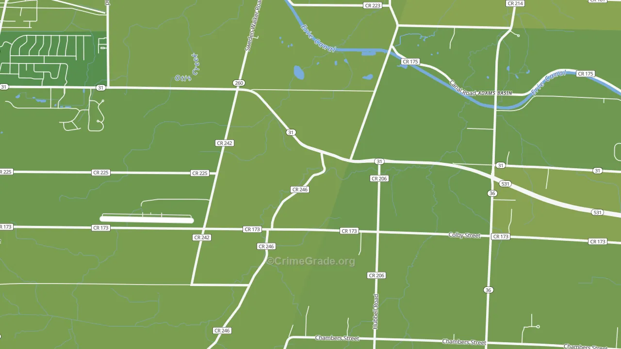 Adams Basin, NY Map of Vehicle Theft Rates