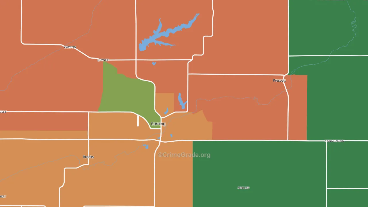 Adams County, IA Map of Vehicle Theft Rates