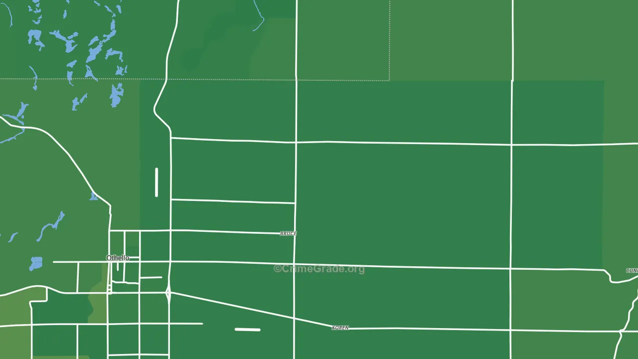 Adams County, WA Map of Vehicle Theft Rates