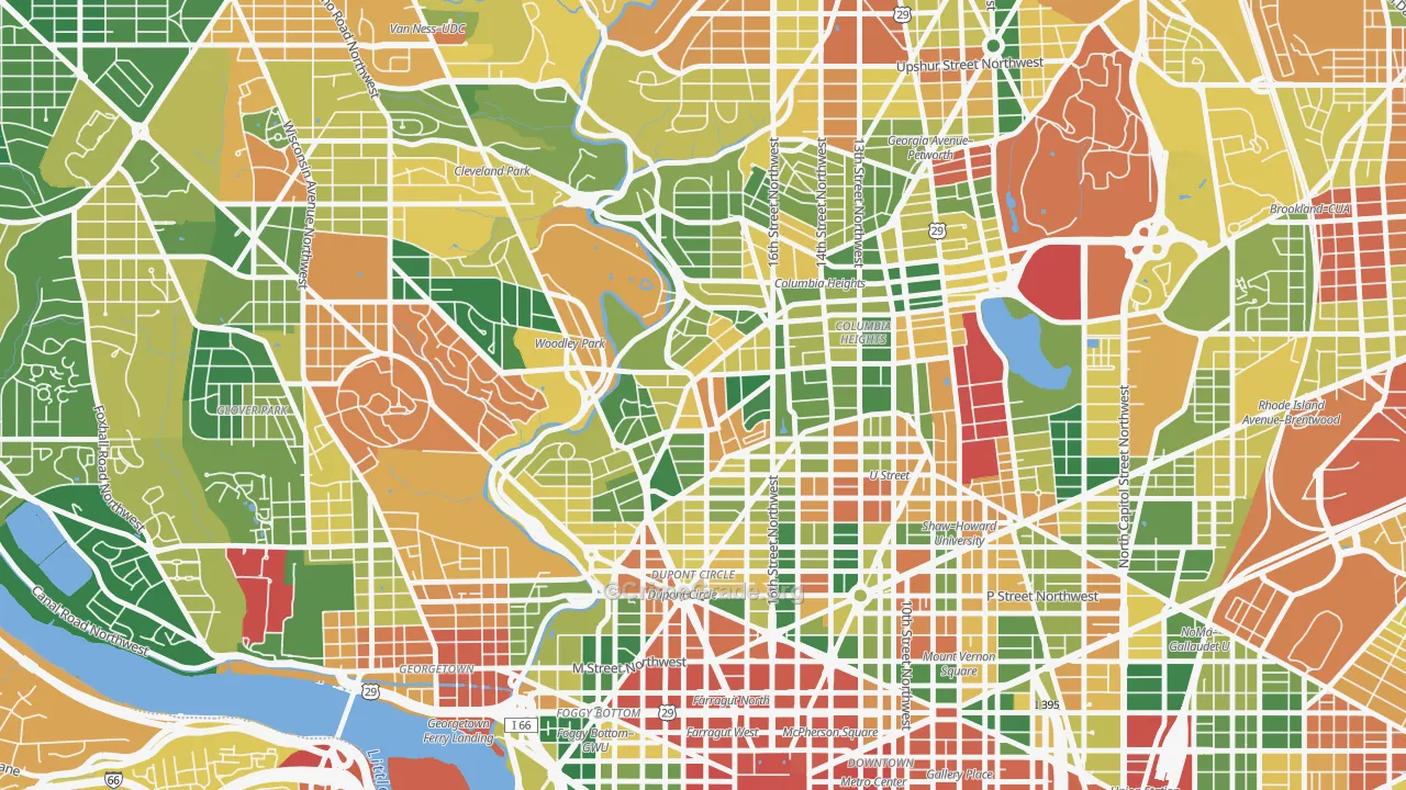 Adams Morgan, Washington, DC Map of Vehicle Theft Rates