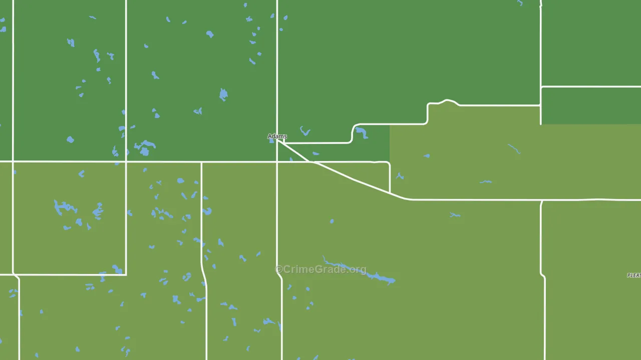 Adams, ND Map of Vehicle Theft Rates