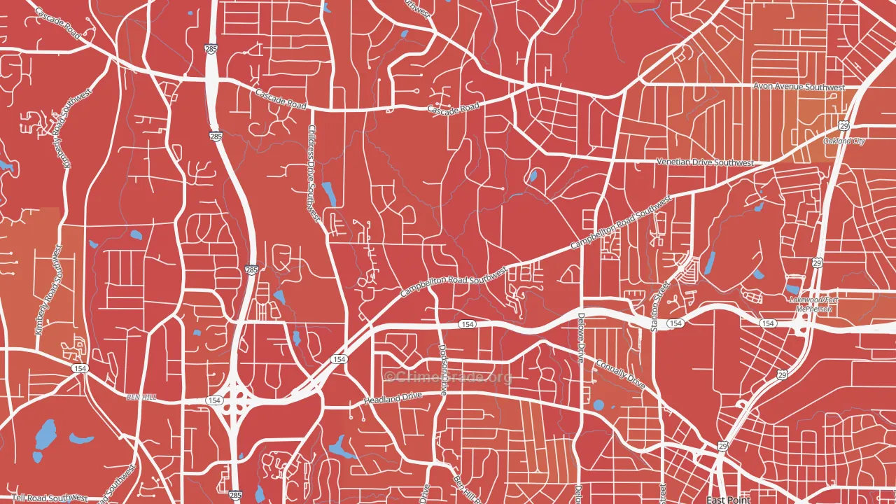 Adams Park, Atlanta, GA Map of Vehicle Theft Rates