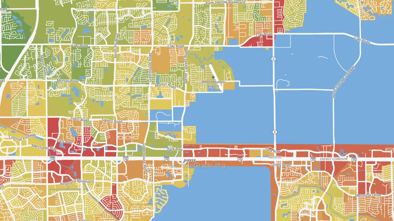 Addicks-Park ten, Houston, TX Map of Vehicle Theft Rates