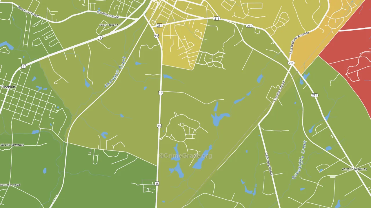 Addor, NC Map of Vehicle Theft Rates