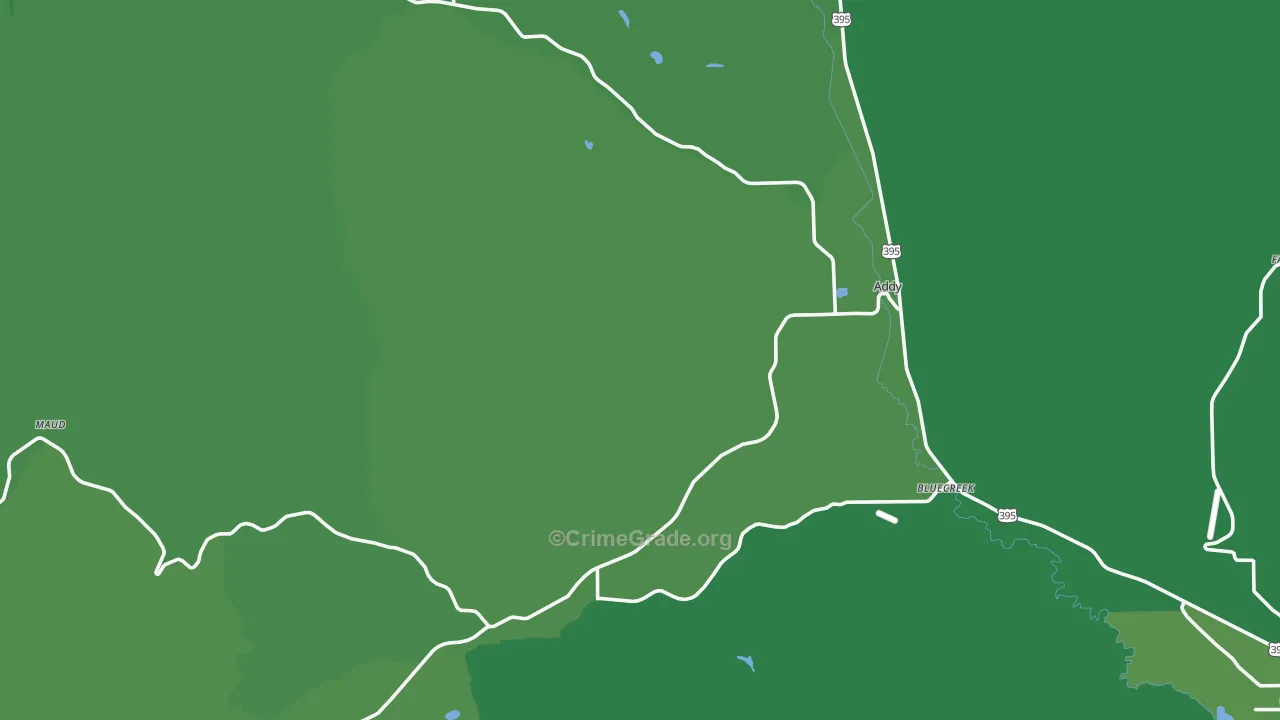 Addy, WA Map of Vehicle Theft Rates