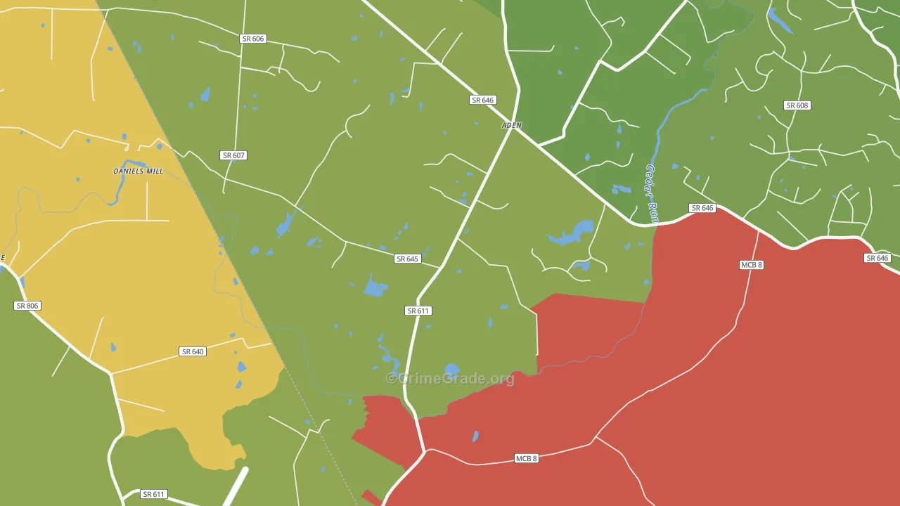 Aden, VA Map of Vehicle Theft Rates