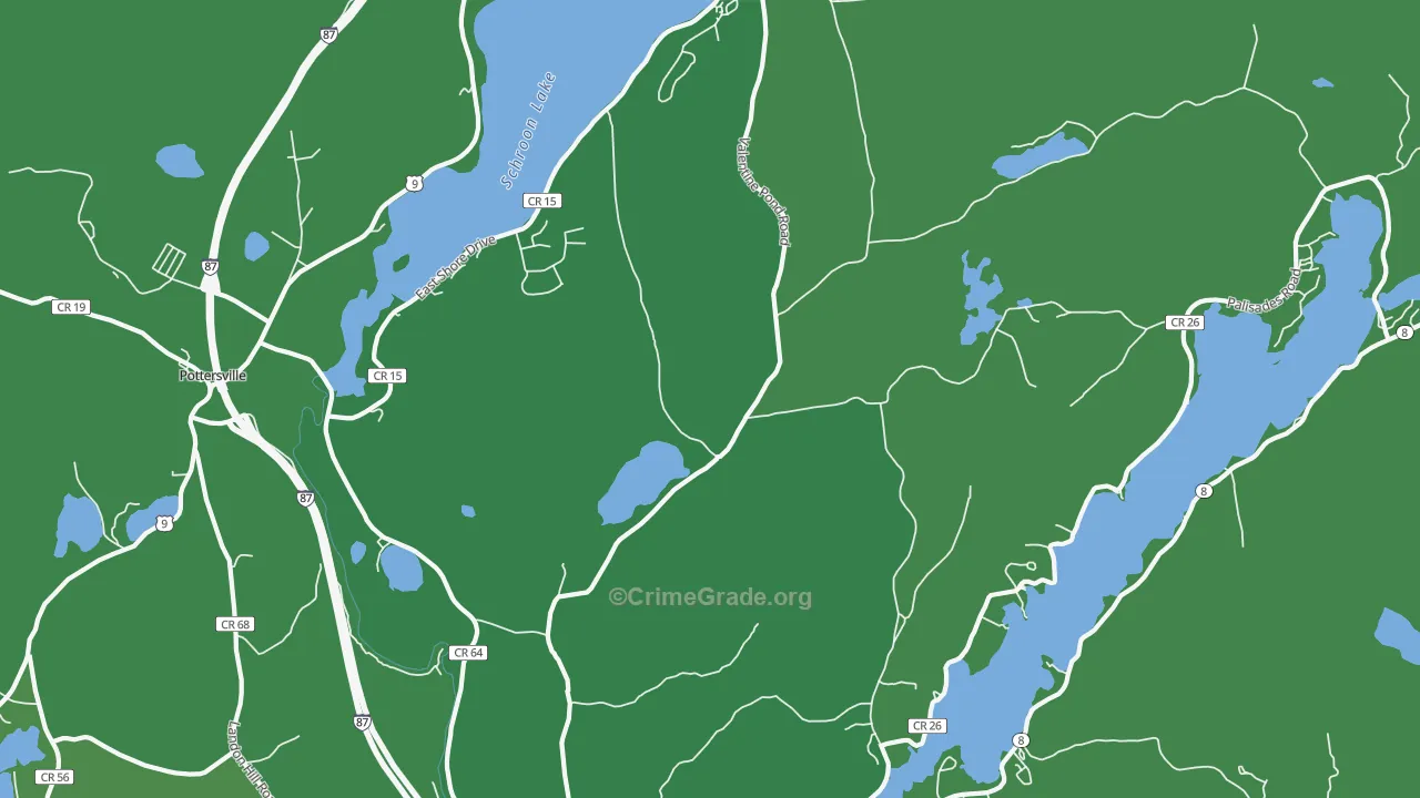 Adirondack, NY Map of Vehicle Theft Rates